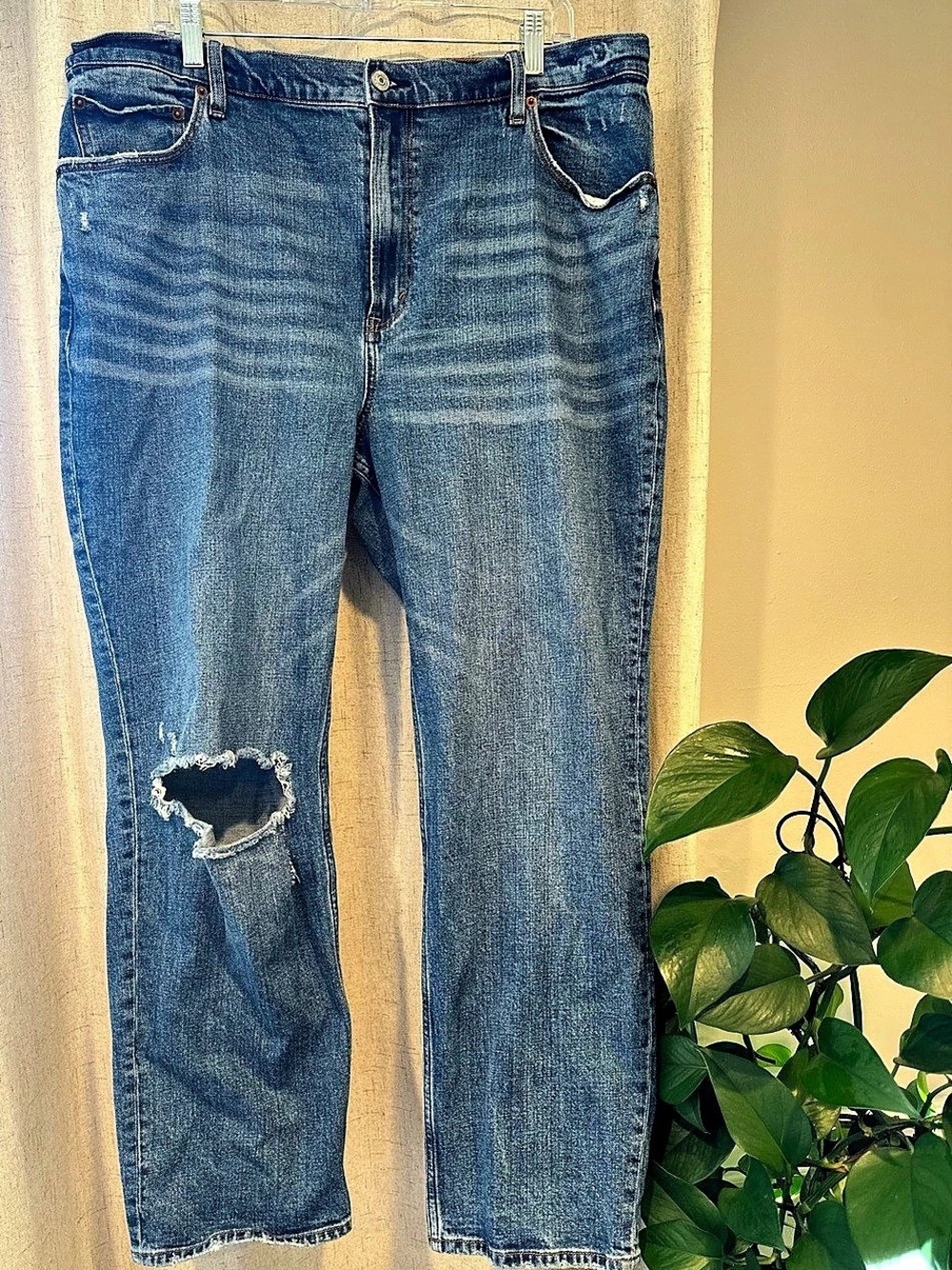 Abercrombie & Fitch The Ankle Straight Ultra High Rise Jeans Sz 34/18l Indigo Wa
